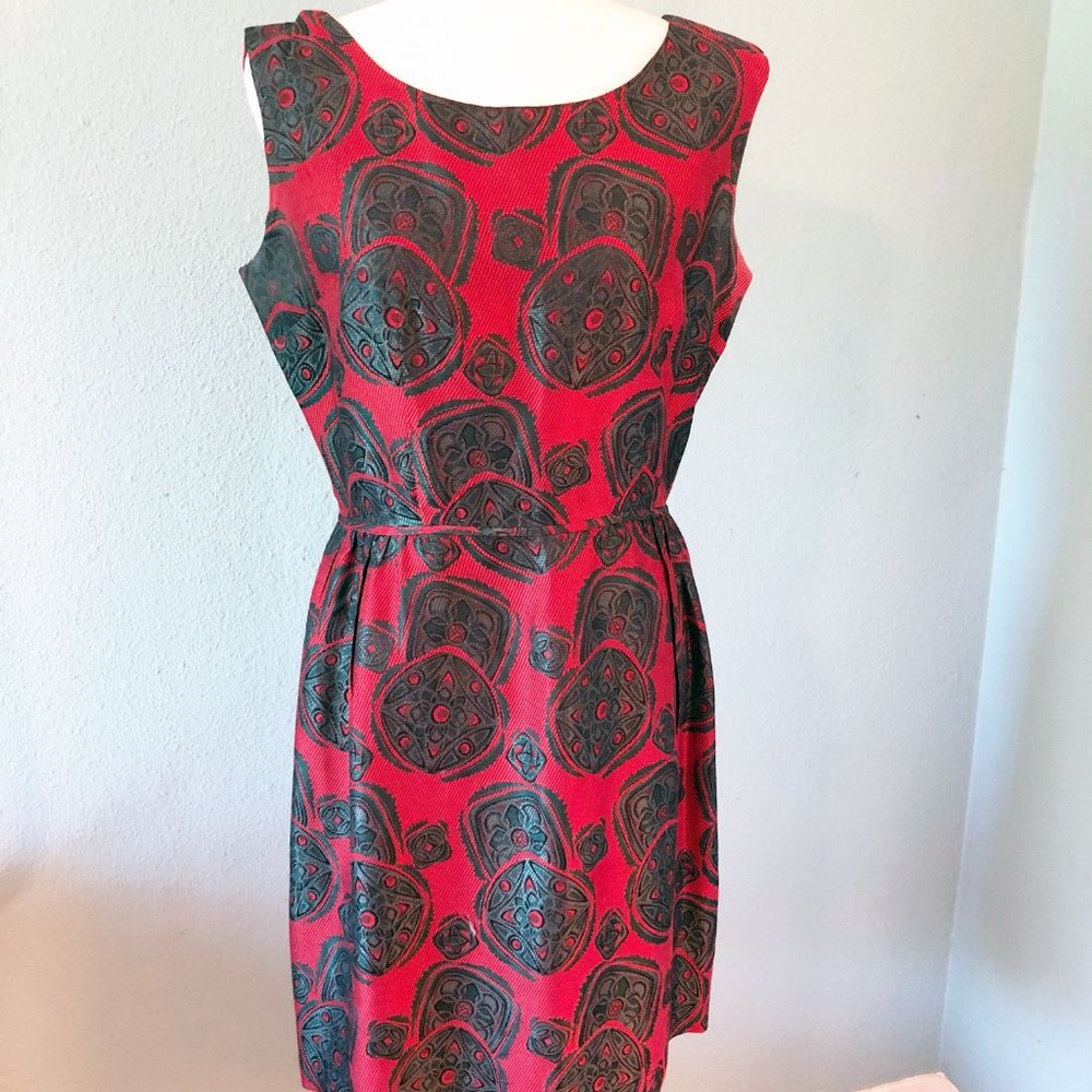Vintage Rayon Jacquard Sheath Dress
